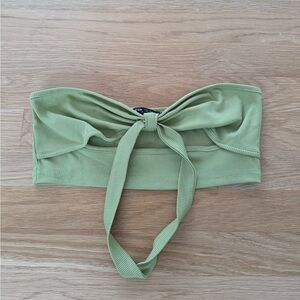 Green Ribbed Bow Bandeau